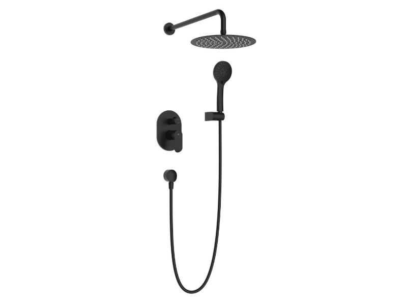 Podomítkový sprchový set OLO+ULTRA-2F BLACK, včetně příslušenství, černá barva