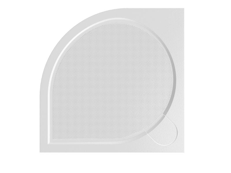 LAKA - vanička litý mramor, čtvrtkruh 800x800X30 mm, R550, bez nožiček