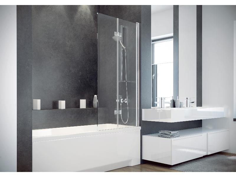 PRESTIGIO, vanová zástěna 80 x 150 cm, chrom, čiré sklo