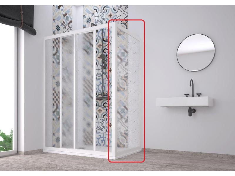 ACRIL - FISSA A, pevná stěna 67-70x190,2 cm, bílá barva/polystyrol