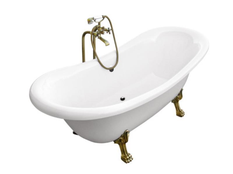 vana volně stojící AMELIA, 1900 × 770 mm, bílá barva, nohy chrom