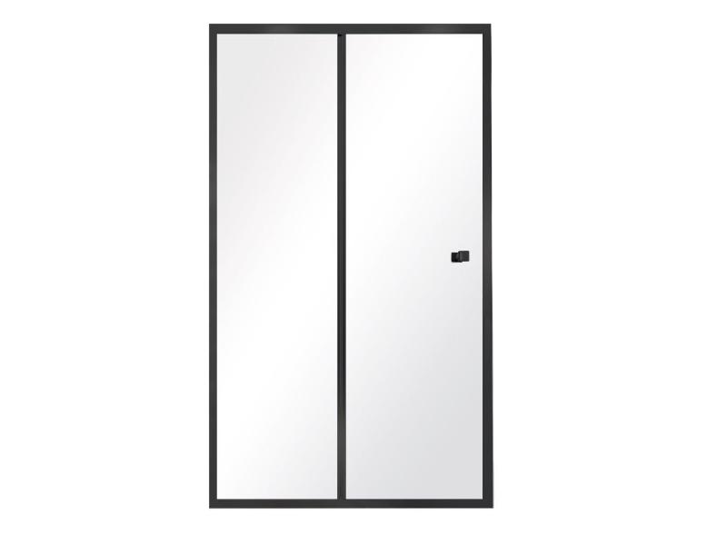 DUO SLIDE BLACK, 120 × 195 cm, černá barva, čiré sklo