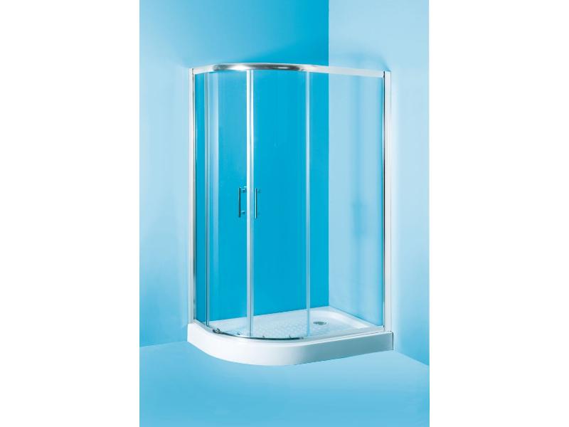 IBIZA II 120x80 cm (chrom, čiré) + vanička - levá