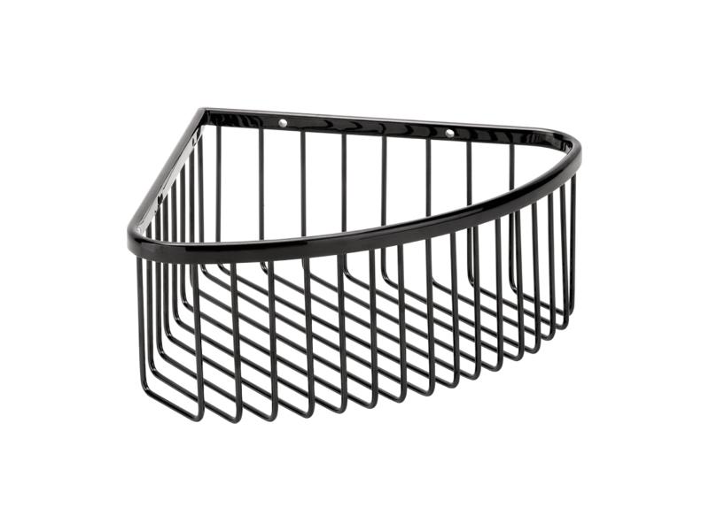 Polička do sprchy rohová, 265×90×205 mm, barva hematit