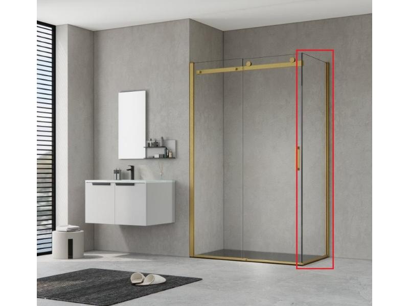 pevné sklo BELVER GOLD NEW 80x195 cm, broušená zlatá, čiré sklo