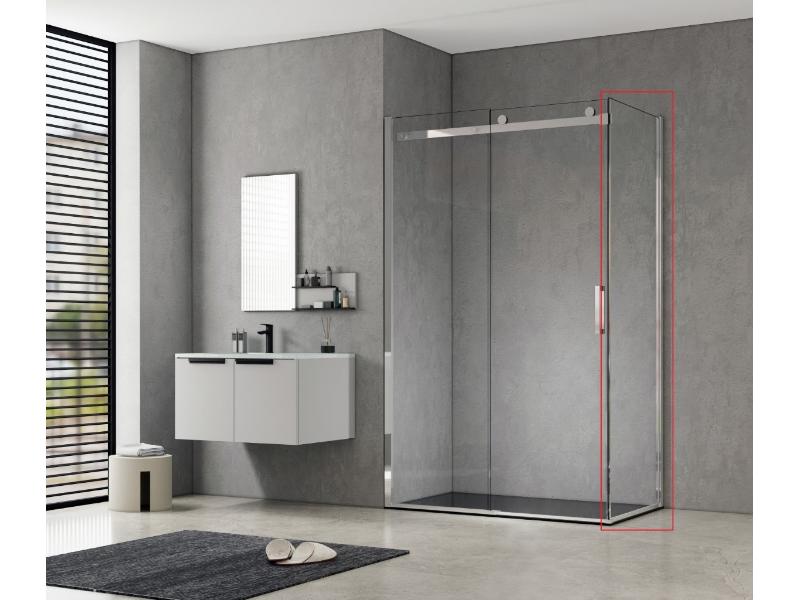 pevné sklo BELVER CHROM NEW 100x195 cm, chrom, čiré sklo