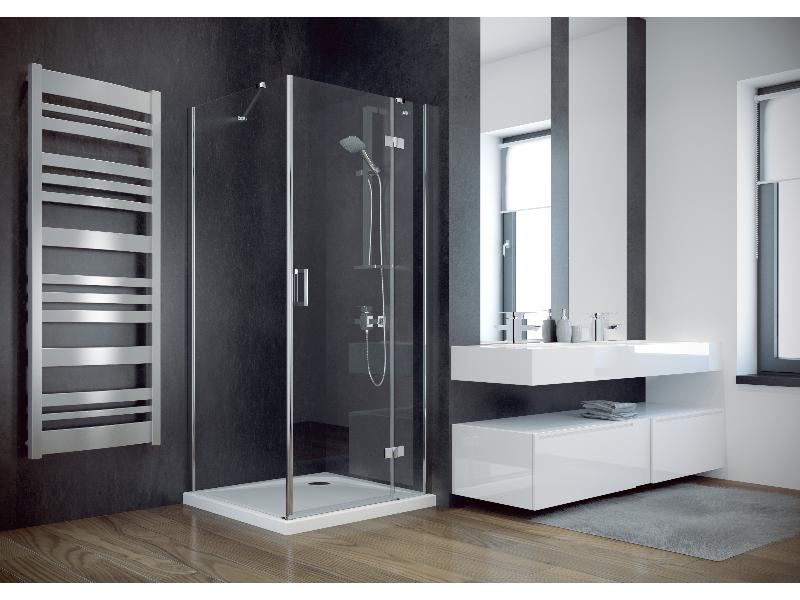 VIVA 195C, čtverec, 90 × 90 × 195 cm, pravé provedení (chrom, čiré)