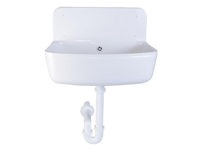 STY-350 plastová výlevka se sifonem, bílá barva