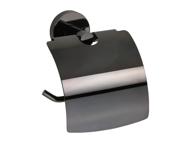 Držák toaletního papíru s krytem, 140×155×80 mm, barva hematit