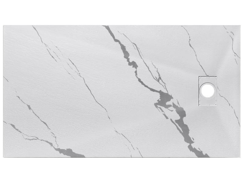 VEXO MARBLE OBDÉLNÍK, SMC vanička, 150x90x3,2 cm, bílá barva, bez nožiček