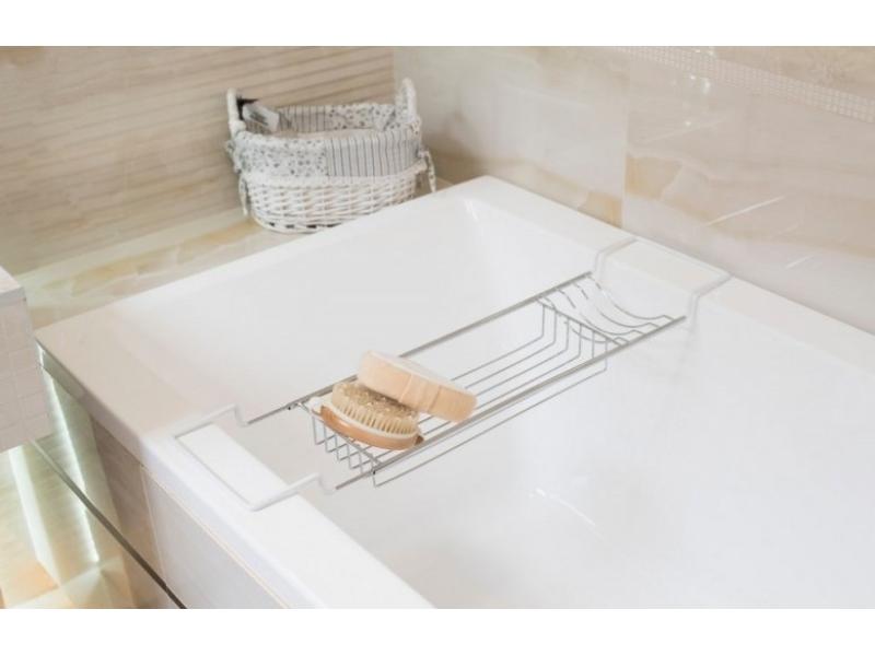 drátěná polička na vanu 17x69,5-85x8 cm