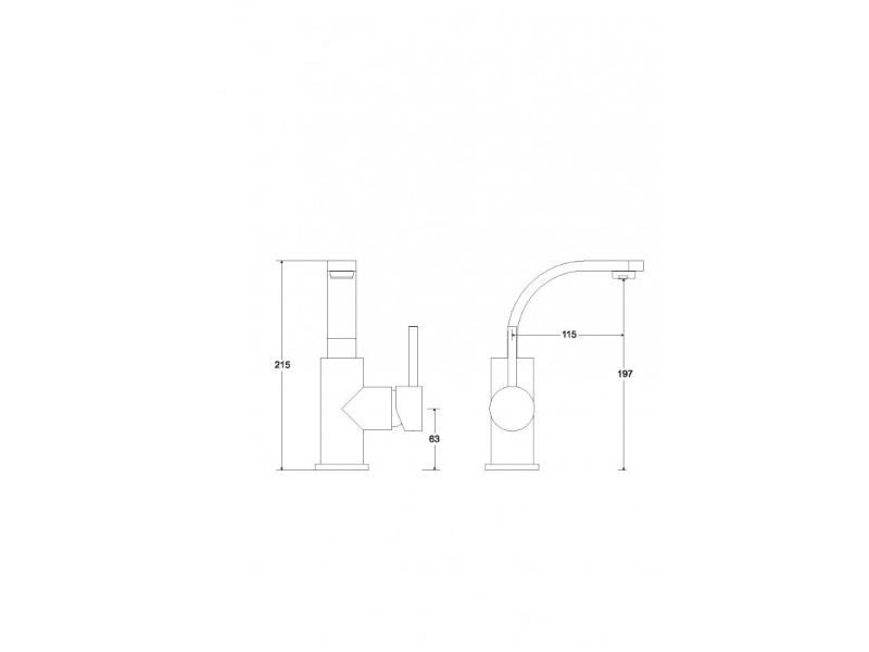 Stojánková umyvadlová baterie DECCO II, grafitová barva (výška 197 mm)