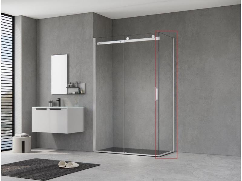 pevné sklo BELVER GRAFIT NEW 90x195 cm, grafit, čiré sklo