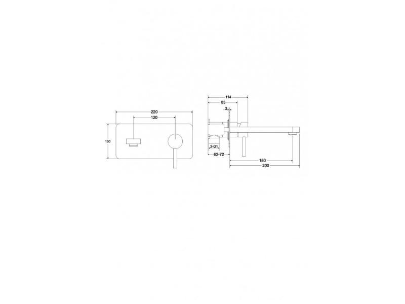 Podomítková umyvadlová baterie DECCO, grafitová barva