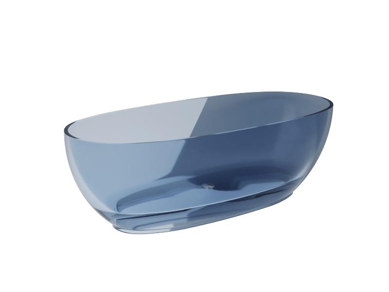 vana volně stojící ze san. kompozitu MEXA, 1700 × 780 mm, modrá barva, sifon chrom