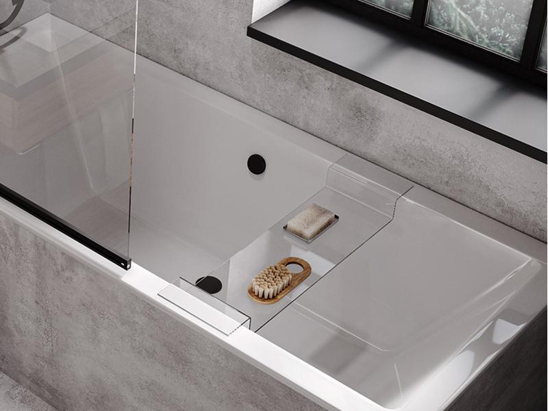 CLEAR vanová polička, 70x20 cm, transparentní plast