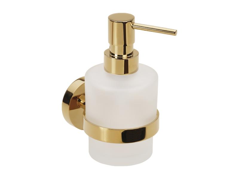 Dávkovač tekutého mýdla, 75×145×100 mm, 200 ml, barva zlatá lesklá
