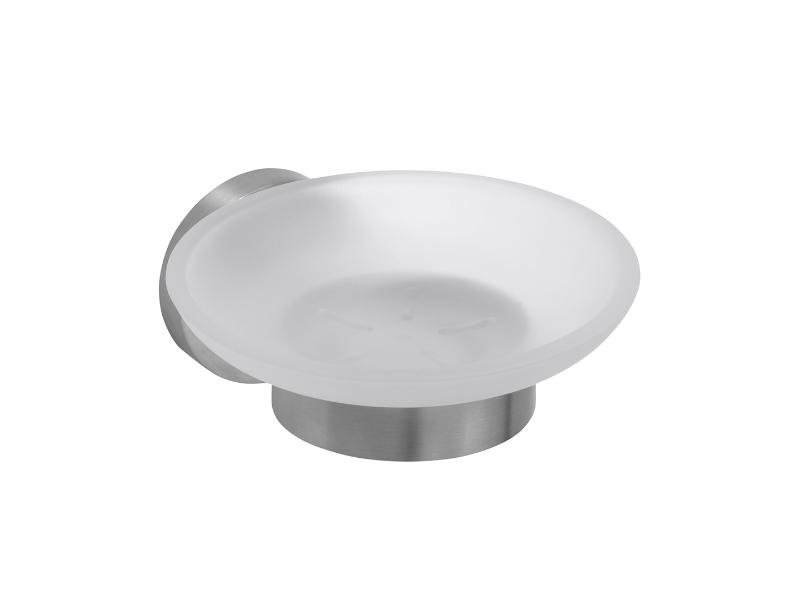 Mýdlenka skleněná, 110×55×129 mm, barva nerez