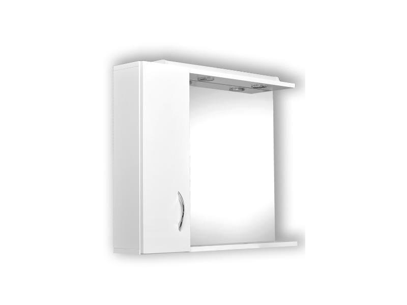 HELIOS 75, zrcadlo s osvětlením + skříňka, levé provedení