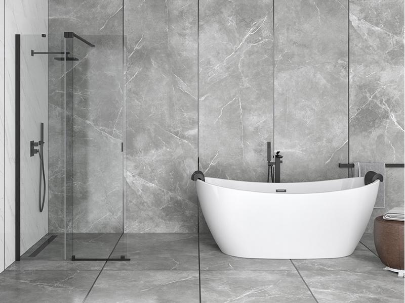 vana volně stojící ze sanitárního akrylátu AYLA, 1700 × 800 mm, bílá barva, sifon chrom