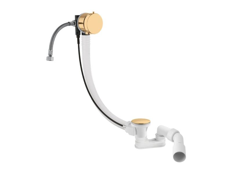 Vanový sifon s napouštěním přes přepad, zlatá barva