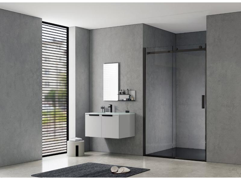 BELVER BLACK NEW 150x195 cm, černá barva, čiré sklo