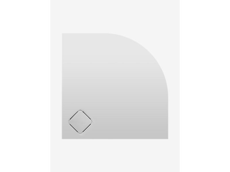 KERMEN, vanička z litého mramoru, čtvrtkruh 90x90x2,5 cm, R550, bez nožiček