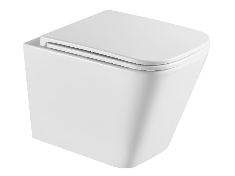 ORLO, závěsné wc rimless + FLAT sedátko soft-close, hranaté, 49x34x35 cm
