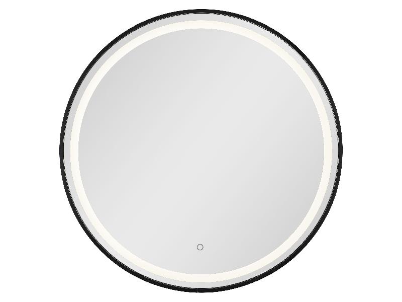 TANNA BLACK - zrcadlo s LED osvětlením pr.700 mm, s vypínačem, rám - hliník (černá barva)