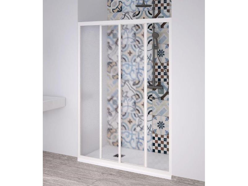 ACRIL - PORTA NEW, zástěna 120-110x190,2 cm, bílá barva/polystyrol