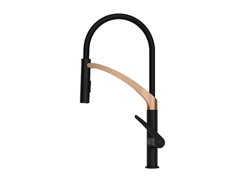 baterie ULTIMA U-50 dřezová (růžové zlato/černá barva)