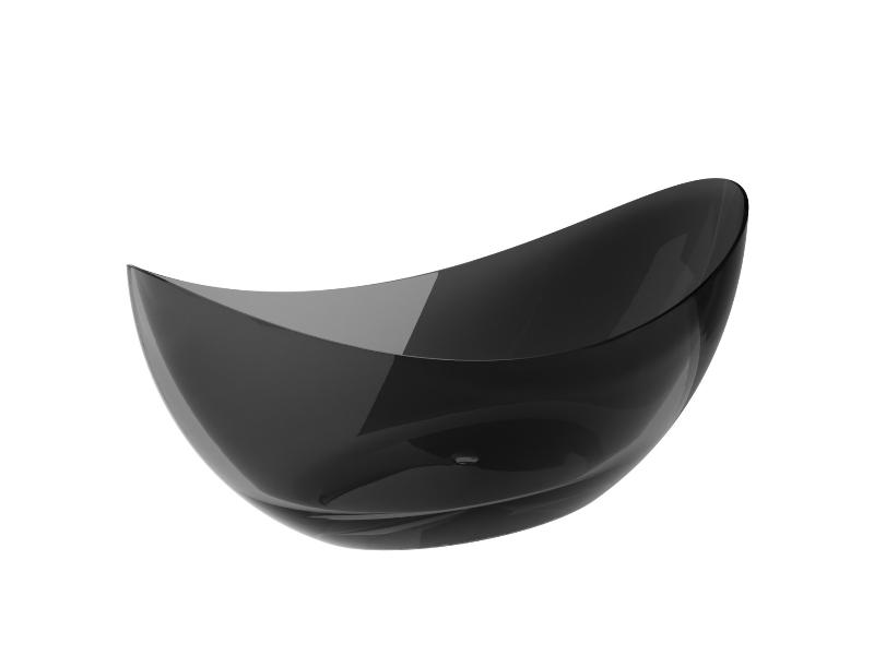 vana volně stojící ze san. kompozitu AXYA, 1800 x 800 mm, černá barva, bílý sifon