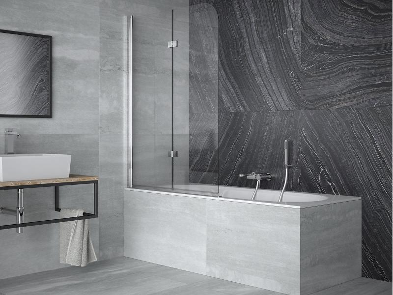 AVIGO, vanová zástěna 100 x 145 cm (chrom, čiré)