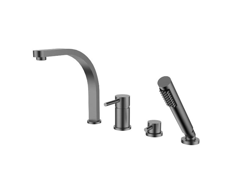 Vanová 4-otvorová baterie s příslušenstvím DECCO, grafitá barva