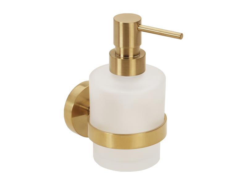 Dávkovač tekutého mýdla, 75×145×100 mm, 200 ml, barva zlatá broušená